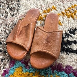 Women's BED STU Tan Leather Slide Sandals